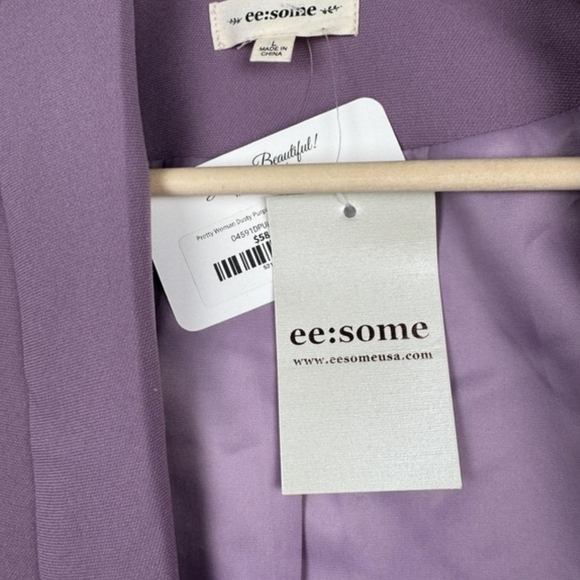 Dusty Purple Ruched Sleeve Woman's "Ee▪︎Some" Blazer - Size Lg. (NWT) - Picture 5 of 10